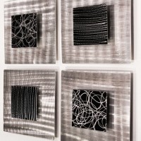 Modern Abstract Black & Silver Metal Accent Wall Decor - Freestyle by Jon Allen 718117182969  230819396238